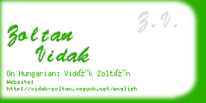 zoltan vidak business card